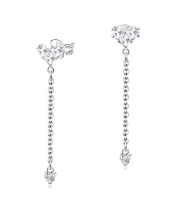 Beautiful Dangling  CZ Silver Stud Earring STS-5179